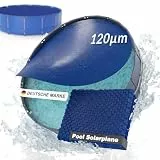Planenfux® 120µm Solarplane Pool Rund 305cm inkl. Befestigung | UV, Chlor- & Salzwasser-Resistente Pool Solarfolie | Solarabdeckung | Individuell zuschneidbare Solarabdeckung zum Poolwasser erwärmen