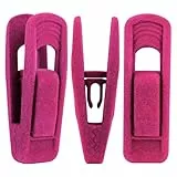 Andiker 20 Pack Samt-Kleiderbügel Clips Set, Finger-Hosen-Clips für Samtbeflockte, Kleidung Pins (Rosa B)