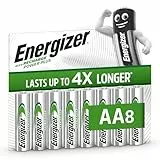 Energizer Recharge Power Plus - AA Akkus (8 Stück) - 2000 mAh NiMH Batterien - Bis zu 5 Jahre nutzbare Batterielebensdauer - Bis zu 1000 mal wiederaufladbar - 100% plastikfreie Recycelbar Verpackung