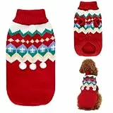 Lyneun Hundepullover Weihnachten, Hund Weihnachten, Weihnachtspullover Hunde, Warm Pullover für Hunde, Strickpullover für Hunde, Hunde Pullis Haustier Kostüm Mantel