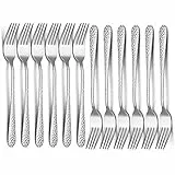 Gabeln 12 Stück, HaWare Edelstahl Tafelgabeln Menügabeln Set mit Gehämmertem Griff, Elegante Große Essgabeln für Zuhause/Party/Restaurant, Hochglanzpoliert & Glatte Kanten, Spülmaschinenfest - 20 cm