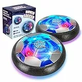 POPERFUN Air Power Fußball 2PCS mit Coolen LED-Lichtern, Hover Fussball Indoor- und Outdoorspiele, Fussball Geschenke von 3-12 Jahren, Als Geburtstags, Ostern, Kindertags