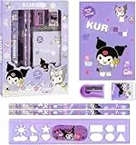 yumcute Cartoon Schreibwaren Set, Kawaii-Schulbedarf mit Notizbuch, Bleistift, Radiergummi, Anspitzer und Lineal – ideales Weihnachts- oder Geburtstagsgeschenk für Mädchen, Jungen und Kinder
