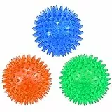 petizer Quietschendes Hundespielzeug, Kauspielzeug für Hunde, Stachelball, Wurfspielzeug für Welpen, Gummi, TPR, Kauspielzeug für Langeweile, Zahnreinigung für kleine und mittelgroße Hunde, 3 Stück