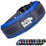 Black Rhino - Das Comfort Halsband Super Weiches Neopren Gepostertes Hundehalsband für alle Hunderassen - Hochbeanspruchbar Verstellbar Reflektierend Wetterfest (Mittel, Blau/Schwarz)