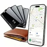 Hendari Dünne Geldbörsen Tracker Karte 4 Pack, 2025 Neue Wiederaufladbarer Wallet Tracker Kompatibel mit Apple Wo ist?(Nur iOS), Air Smart Tag Card für Reisekoffer/Geldbeutel/Koffer, IP68 Wasserdicht
