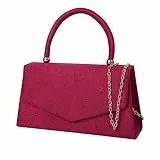 Women'S Suede Bag Envelope Clutch Bag,Suede Clutch Bag/Evening Bag Faux Suede Slim Clutch Bag,Retro Style Suede Leather Handbag Ideal For Parties,Weddings,Events,（One Size） (Burgunderrot)