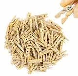 1000x Miniklammern - Größe 25 mm Mini Klammer Wäscheklammern Holzklammer aus echten Holz - für Fotowand & Basteln & DIY - Holzwäscheklammern