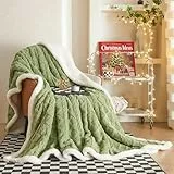 QOFLY Kuscheldecke Flauschig 150x200, Grün Dicke Warme Sofadecke Wohndecke kuschelig für Herbst und Winter, XL Sherpa Decke Couchdecke Überwurf Zweiseitige Fleecedecke