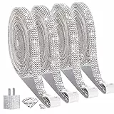 EANLOLY 4 Rollen Kristall Strasssteine Strassband Bling Harz Diamant Band Selbstklebendes Selbstklebend aufkleber Strass für Handwerk, DIY Party Hochzeit Dekoration