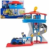 PAW PATROL - Lookout Tower, über 50 cm hoch, Hauptquartier Spielset mit 1 Basis Polizei-Fahrzeug, 2 Chase Figuren und Zubehör, geeignet für Kinder ab 3 Jahren