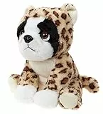 Lashuma Stoff Hund Französische Bulldogge Verkleidet mit Leopardenkostüm, Plüschhund 20 cm