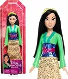 Mattel Disney Prinzessin-Spielzeug, bewegliche Mulan-Modepuppe mit glitzernder Kleidung und Accessoires, inspiriert vom Disney-Film, Geschenk für Kinder, HLW14