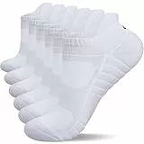 anqier 6 Paar Sneaker Socken Herren Damen Atmungsaktive Sportsocken Baumwolle Laufsocken Kurz Gepolstert mit Frotteesohle Schwarz Weiß Grau