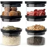 KIVY Kleine Vorratsgläser mit transparenten Glasdeckel [6x 350ml] Luftdichte Gewürzgläser stapelbar - Gewürzbehälter Glas - Gläser Gewürze Schublade - Gewürzdosen - Gewürze Aufbewahrung