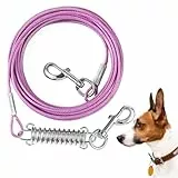 Mi Metty Tie-Out Leinen für Hunde,4.5m Kausichere Hundeleinen,Tie Out Cables Hofleine Für mittlere bis große Hunde (Lila, 15ft(4.5M))