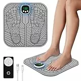 EMS Fußmassagegerät, Elektrisches Fußmassagegerät 8 Modi & 19 Intensitäten mit Fernbedienung, Faltbares und Tragbares Elektrisches Fußmassagegerät für die Durchblutung, Lindert Muskelschmerzen