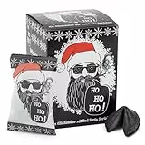 FOOD crew 10x Weihnachtsglückskekse Bad Santa – Glückskekse Weihnachten - Süßigkeiten Weihnachten - Gebäck Einzeln Verpackt mit deutschen Sprüchen - Vegan - Made in Germany