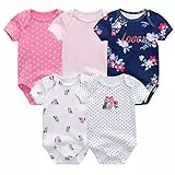 Chamie Newborn Baby Bodysuit Kurzarm für Baby Jungen und Mädchen 0-12M, 5er Pack