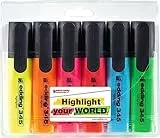 edding 345 Textmarker - 6er-Set - Keilspitze 2-5 mm - ideal für leuchtende Markierungen und Hervorhebung von Textpassagen und Notizen