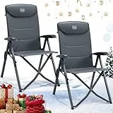 TIMBER RIDGE 2er Campingstuhl Faltbar Hohe Lehne mit 4 Positionen verstellbar bis 150kg Klappstuhl Camping Gepolstert Gartenstuhl Angelstuhl mit Tasche für Garten Balkon Wohnmobil