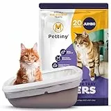 Pettiny Jumbo Katzentoilettenbeutel mit Zugbändern – 20er Pack Kratzfeste Tüten für Riesige Katzentoilette