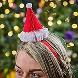 Ginger Ray Honeycomb Red Santa Hat Christmas Headband for Costume Parties 2 Pack