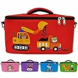 Punalu kompakte Tasche für die Toniebox und Zubehör mit Soundklappe, Platz für ca. 20 Tonies Hörfiguren (schwarz)