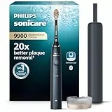 Philips Sonicare DiamondClean Prestige 9900 – Elektrische Zahnbürste mit SenseIQ, A3 Premium-All-in-One-Bürstenkopf und Ladeetui in Mitternachtsblau (Modell HX9992/12)