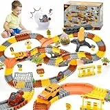 VATOS Rennstrecken Track Spielzeugautos für Kinder, 271pcs Konstruktion mit 3pcs Auto und Flexible Set erstellen Engineering Geschenke für 3 4 5 6 Jahre alt Jungen Mädchen