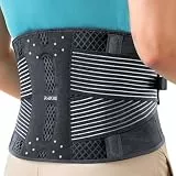 Rakiie Rückenstützgürtel für Herren und Damen, 6X Lendenwirbelstütze mit 3D-Polsterung, Atmungsaktiv Leicht Rückenbandage für Rückenschmerzen, Grau Größe L (91-111CM)