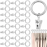 Cisolen 40 Stück Vorhangringe Metall Gardinenringe mit Clips Rostfreies Metall Gardinen Ringe 25 mm Innendurchmesser Curtain Rings für Vorhänge und Gardinenstangen