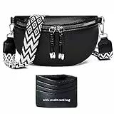 YISUOHOOM Bauchtasche Damen Umhängetasche klein Crossbody Bag Stylisch Brusttasche Kleine Handtasche Schwarz