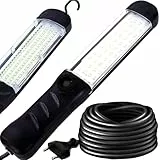 Retoo Arbeitsleuchte 1200 Lumen Handleuchte, Werkstattlampe, Handlampe, Inspektionsleuchte, Werkstattlampe, Baulampe, Leuchtmittel 8m Netzkabel, Lampenkabel, Schalter EU-Stecker