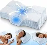 Hypuno Orthopädisches Memory Foam Kopfkissen Nackenstützkissen Gegen Nacken- & Schulterschmerzen mit 2 Höhen & Waschbarem Bezug – Ergonomisches Schlaf- & Komfortkissen für Seiten- & Rückenschläfer