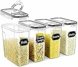 Wildone Müslibehälter-Set, Frischhaltedosen, groß, luftdicht, 4 l, auslaufsicher und BPA-frei, ideal für Müsli, Mehl, Zucker, Backzubehör, 4 Stück