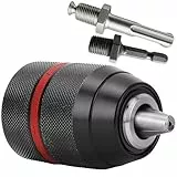 S&R Schnellspannbohrfutter 2mm - 13mm 1/2-20 UNF mit SDS-plus Adapter und HEX Sechskant Adapter, Schnellwechsel-Bohrfutter mit Gewinde, Spannfutter Schnellspann Bohr Futter