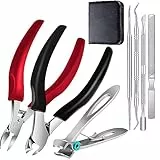 Profi Nagelknipser Set, Edelstahl Maniküre Nagelknipser, Scharf Nagelzange Fußnagelzange für Dicke & Eingewachsene Fußnägel,7 Pcs Pediküre Set Fussnägel Nagelschere mit Nagelfeile