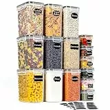 GoMaihe Vorratsdosen mit Deckel Luftdicht: 15er Vorratsbehälter Set für Mehl Zucker Müsli Gewürze | Luftdicht Aufbewahrungsbox Küche für Lebensmittel Mit Stift & Etikett | BPA-frei