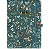 Kamaking Terminplaner 2026 – A5 Terminplaner 2026 Wochenansicht für effiziente Planung, Jan' 2026 – Dce' 2026, mit Blatt-Hardcover, Gummibandverschluss & Stiftschlaufe, Innentasche, 14,5 x 21,3 cm