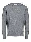 JACK & JONES Dünner Langarm Strickpullover Rundhals Basic Sweater Shirt Jumper JJEBASIC, Größe Pullover:M,Farben:Navy