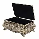 ZJchao Bronzene Schmuckschatulle Im Vintage-Stil, Andenken-Organizer für Damen und Mädchen (Bronze)
