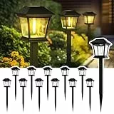 GIGALUMI Solarlampen für Außen，12 Stück Einzigartige Solarleuchten Garten Deko, Wasserdichte Solar Gartenleuchten für Garten, Terrasse, Landschaft, Gehweg, Warmweiß