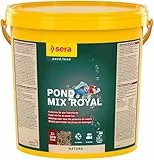 sera Pond Mix Royal Fischfutter 21 L (3,5kg) | Fischfutter Teich für gemischten Besatz | Hochwertiges Goldfischfutter mit Flocken, Granulat & Gammarus | Vielfältiger Mix für jeden Bedarf
