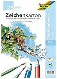 folia 8300/25 - Zeichenkarton, 120 g/m², DIN A4, 25 Blatt, weiß - Zeichenpapier für vielfältige kreative Ideen