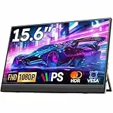Dopesplay 15,6' Portable Monitor, 1080P FHD Tragbarer Monitore mit Kickstand, Mobiler IPS Bildschirm mit Lautsprechern, Ultra-Dünner Zweitbildschirm für Laptop/PC/Mac/PS45/Switch-USB-C/HDMI Anschluss