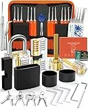 Eventronic 38+4 Teiliges Lockpicking Set, 38-Teiliges Dietrich Set mit 4 Transparentem Trainingsschlössern und Anleitung, für Schlosserei, Anfänger und Profisrleicht