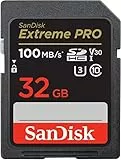 SanDisk Extreme PRO SDHC UHS-I Speicherkarte 32 GB (V30, Übertragungsgeschwindigkeit 100 MB/s, U3, 4K UHD Videos, temperaturbeständig)