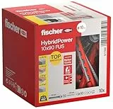 Fischer HybridPower 10 x 90 FUS, Dübel für Höchste Tragfähigkeit und Sicherheit, Einfache Montage ohne Setzwerkzeug, Universell für Loch- und Vollbaustoffe, Mauerwerk, Beton, Sicher auch im Brandfall