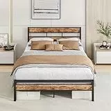 HOJINLINERO Bettgestell 140x200,Doppelbett Bettrahmen Metallbett 140x200 mit lattenrost aus Metall mit Kopfteil,Einfacher Aufbau Gästebett Jugendbett, für Schlafzimmer Gästezimmer,Bed Frame Schwarz